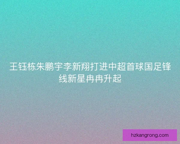 王钰栋朱鹏宇李新翔打进中超首球国足锋线新星冉冉升起